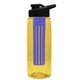 the flair - 26 oz transparent tritan(tm) bottle with drink thru lid, large infuser, and digital imprint