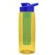 the flair - 26 oz transparent tritan(tm) bottle with drink thru lid, large infuser, and digital imprint