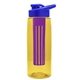 the flair - 26 oz transparent tritan(tm) bottle with drink thru lid, large infuser, and digital imprint