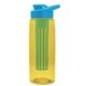the flair - 26 oz transparent tritan(tm) bottle with drink thru lid, large infuser, and digital imprint