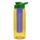 the flair - 26 oz transparent tritan(tm) bottle with drink thru lid, large infuser, and digital imprint