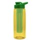 the flair - 26 oz transparent tritan(tm) bottle with drink thru lid, large infuser, and digital imprint