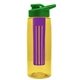 the flair - 26 oz transparent tritan(tm) bottle with drink thru lid, large infuser, and digital imprint