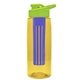the flair - 26 oz transparent tritan(tm) bottle with drink thru lid, large infuser, and digital imprint