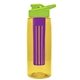 the flair - 26 oz transparent tritan(tm) bottle with drink thru lid, large infuser, and digital imprint
