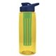 the flair - 26 oz transparent tritan(tm) bottle with drink thru lid, large infuser, and digital imprint