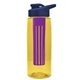 the flair - 26 oz transparent tritan(tm) bottle with drink thru lid, large infuser, and digital imprint