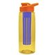 the flair - 26 oz transparent tritan(tm) bottle with drink thru lid, large infuser, and digital imprint