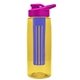 the flair - 26 oz transparent tritan(tm) bottle with drink thru lid, large infuser, and digital imprint