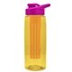 the flair - 26 oz transparent tritan(tm) bottle with drink thru lid, large infuser, and digital imprint