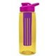 the flair - 26 oz transparent tritan(tm) bottle with drink thru lid, large infuser, and digital imprint