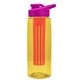 the flair - 26 oz transparent tritan(tm) bottle with drink thru lid, large infuser, and digital imprint