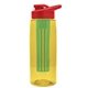 the flair - 26 oz transparent tritan(tm) bottle with drink thru lid, large infuser, and digital imprint