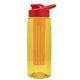 the flair - 26 oz transparent tritan(tm) bottle with drink thru lid, large infuser, and digital imprint