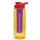 the flair - 26 oz transparent tritan(tm) bottle with drink thru lid, large infuser, and digital imprint