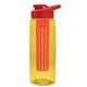 the flair - 26 oz transparent tritan(tm) bottle with drink thru lid, large infuser, and digital imprint