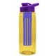 the flair - 26 oz transparent tritan(tm) bottle with drink thru lid, large infuser, and digital imprint