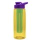 the flair - 26 oz transparent tritan(tm) bottle with drink thru lid, large infuser, and digital imprint