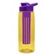 the flair - 26 oz transparent tritan(tm) bottle with drink thru lid, large infuser, and digital imprint