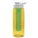 the flair - 26 oz transparent tritan(tm) bottle with drink thru lid, large infuser, and digital imprint