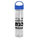 The Slim Fit - 24 oz Transparent Skinny Water Bottle With Oval Crest Lid