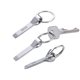 1 3/8 W x 3 1/4 L x 5/8 D Troika Chrome - Plated Zinc Keychain with Wedge - Shaped Key Changing Tool