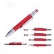 Troika Red Aluminum / Steel Mini Pen Tool with Ruler, Screwdrivers, Stylus