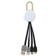 White Colorful Clip Dual Input 3- in -1 Charging Cable