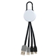 White Colorful Clip Dual Input 3- in -1 Charging Cable