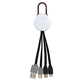 White Colorful Clip Dual Input 3- in -1 Charging Cable