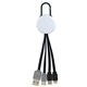 White Colorful Clip Dual Input 3- in -1 Charging Cable
