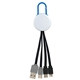White Colorful Clip Dual Input 3- in -1 Charging Cable
