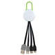 White Colorful Clip Dual Input 3- in -1 Charging Cable