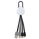 White Colorful Clip Dual Input 3- in -1 Charging Cable