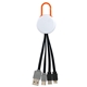 White Colorful Clip Dual Input 3- in -1 Charging Cable