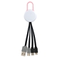 White Colorful Clip Dual Input 3- in -1 Charging Cable