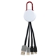 White Colorful Clip Dual Input 3- in -1 Charging Cable