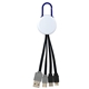 White Colorful Clip Dual Input 3- in -1 Charging Cable