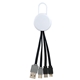 White Colorful Clip Dual Input 3- in -1 Charging Cable