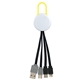 White Colorful Clip Dual Input 3- in -1 Charging Cable