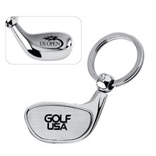 1-1/2 x 2-1/2 x 1/4 Metal Golf Club Keychain Ring