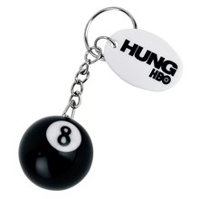 1-1/4 diameter Plastic Eight Ball Keychain