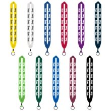 1 Cotton Lanyard with Metal Crimp Metal Split - Ring