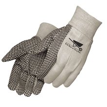 10 oz Natural Canvas Work Gloves with PVC Dots - Mens
