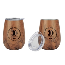 10 oz Stainless Steel Lined Vacuum Wood Wine Tumbler