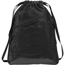 aerial view a black/ black port authority(r) zip - it cinch pack, image 1 of 3