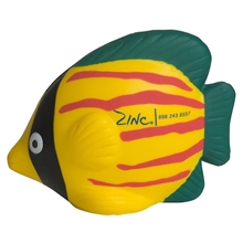 aerial view a yellow/blue/black tropical fish stress reliever, image 1 of 6