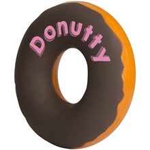 aerial view a brown/black chocolate covered donut stress reliever, image 1 of 6