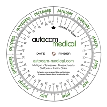 a white customizable spinner with calendar