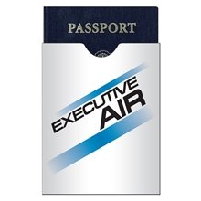 a white rfid passport holder printed full color